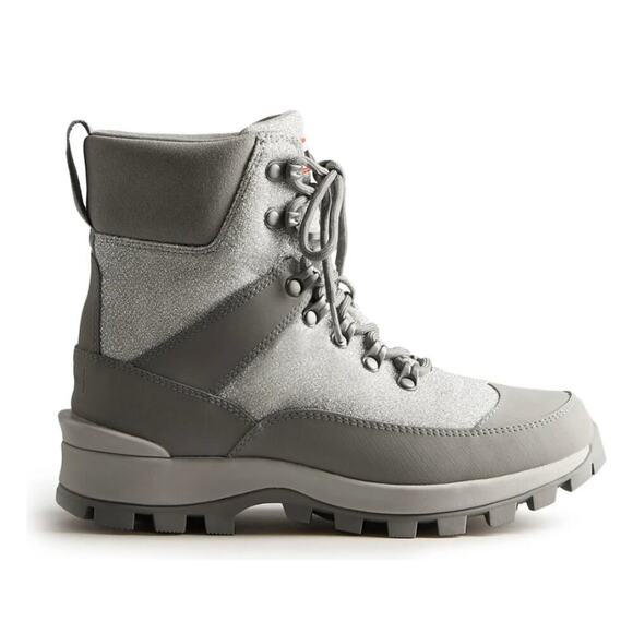 Hunter Insulated Commando Boot Women's 11 Silver Tundra Gray Glitter Lightweight - Picture 1 of 15